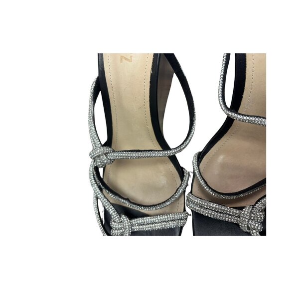 Schutz | Lauryn Wedged Sandal - Crystal Black Leather - Picture 7 of 9